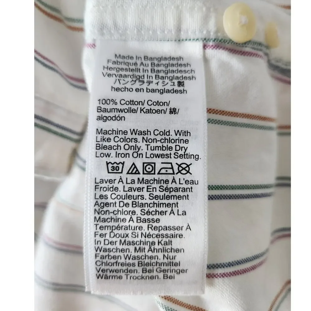 NWOT J. Crew Broken-In Organic Cotton Oxford Shirt Mark White Multi S